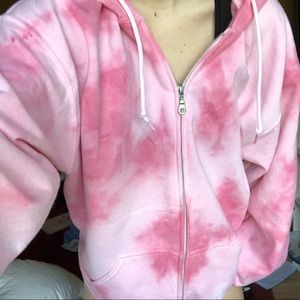 NEW pink tie dye zip hoodie sweatshirt 💕
